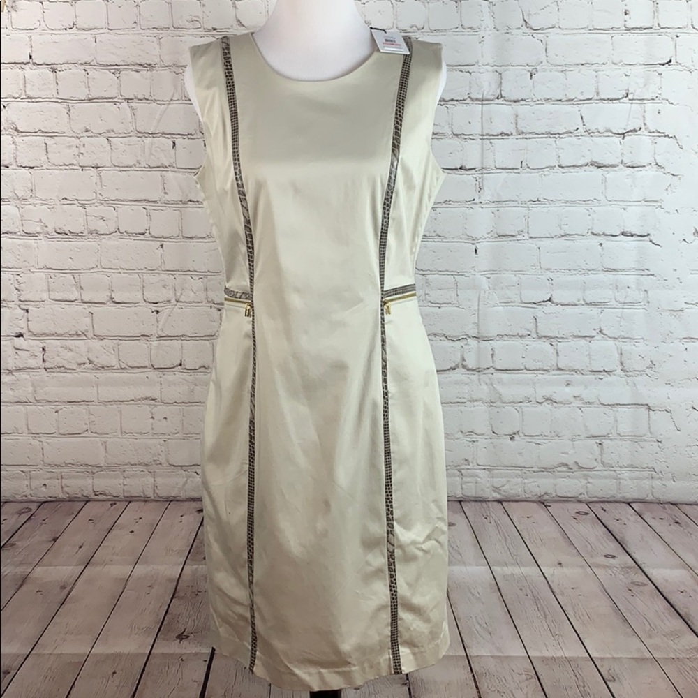 Calvin Klein Light Beige Sleeveless Zipper Front